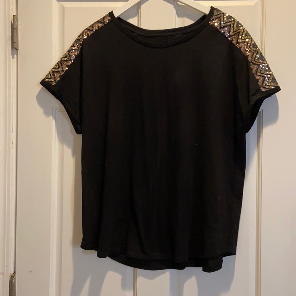 Lane Bryant sequin sleeve t-shirt